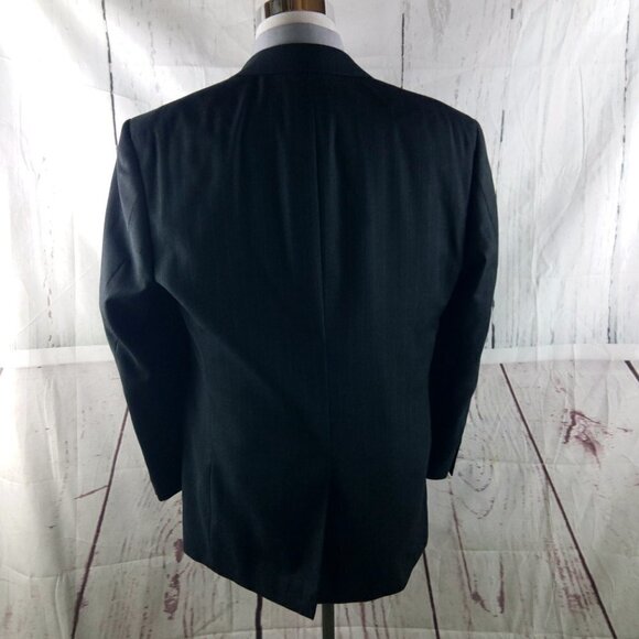 Bill Blass Studio 42R Super 100s 2 Button Charcoal Gray Striped 2pc Suit 37x31 - Picture 9 of 16